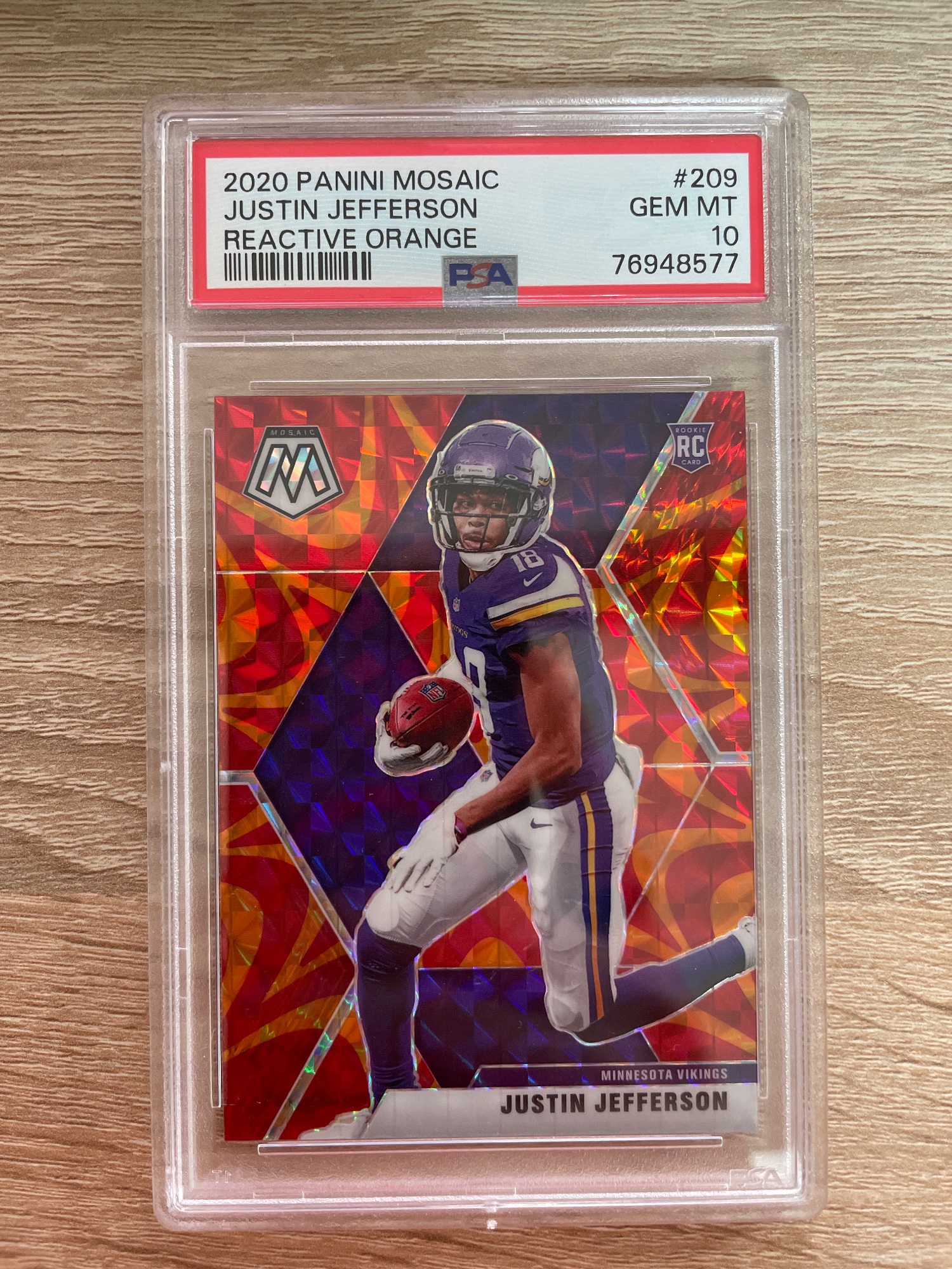 Justin Jefferson 2020 Panini Mosaic #209 Reactive Orange