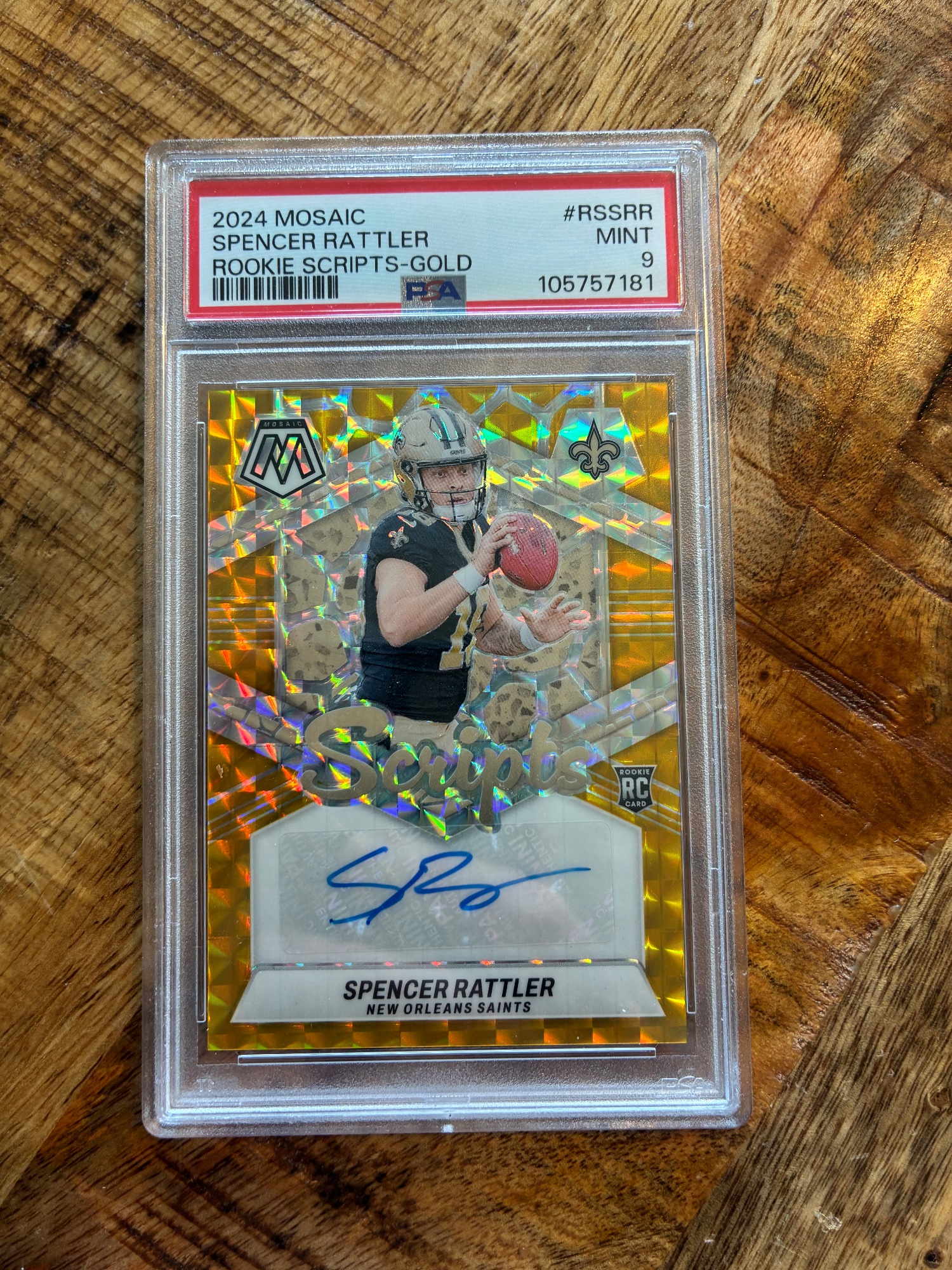 Spencer Rattler 2024 Mosaic Rookie Scripts #RSSRR Gold by