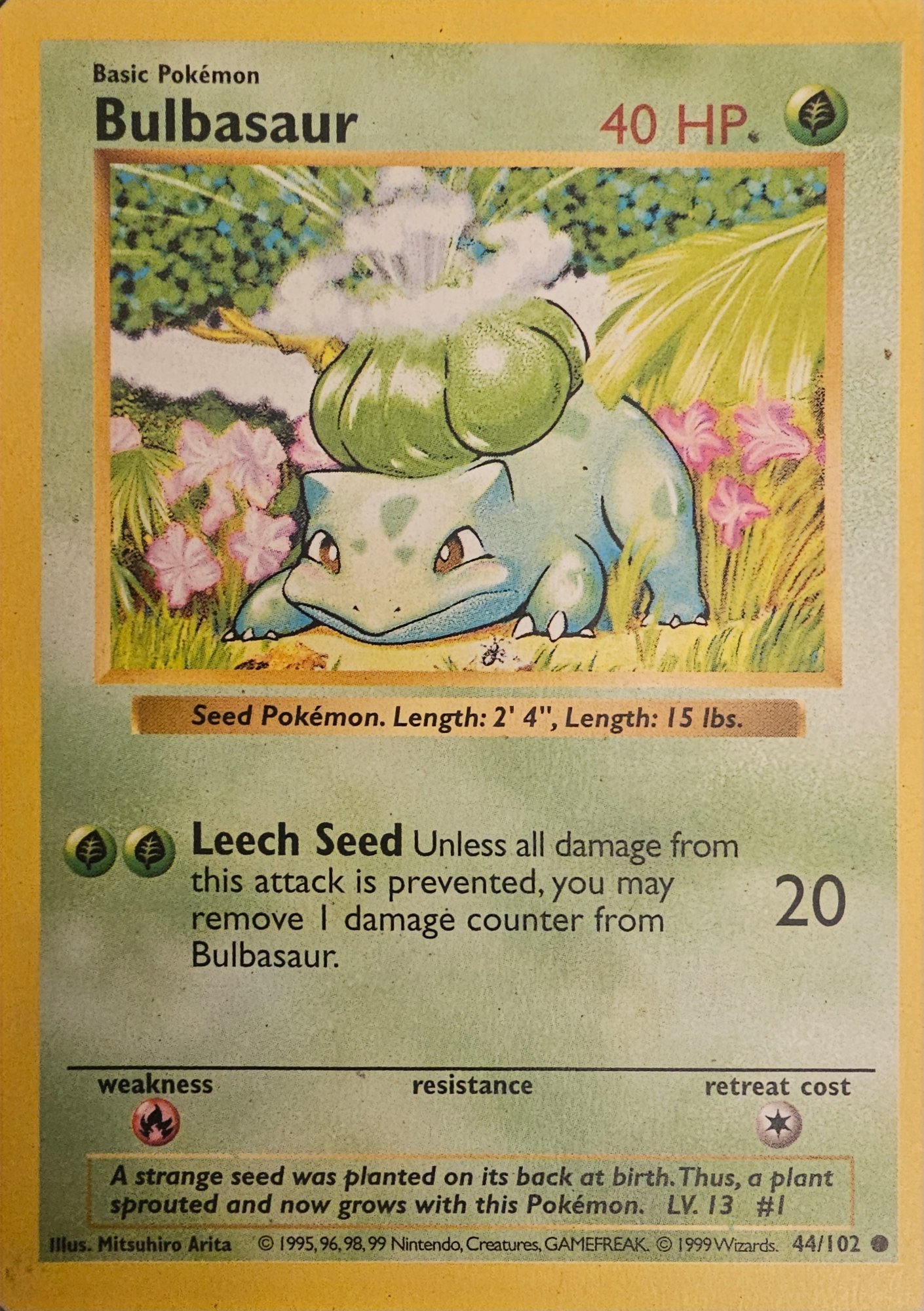 Bulbasaur 1995 #44/102 Shadowless